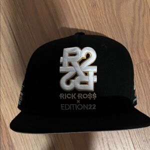 Edition22 Black Embroidered Snapback Hat